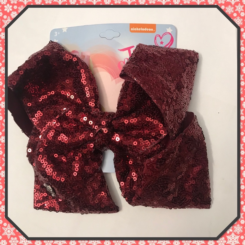 🎉New🎉Signature Jo Jo Red Sequined Hair-bow Clip for Girls🎉